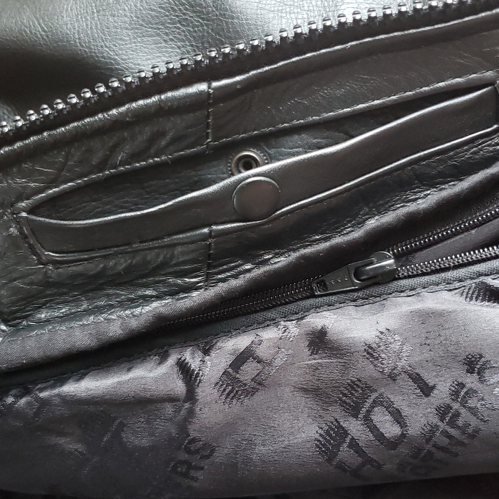 Hot Leathers🔥Genuine Leather Black Moto Jacket with Zip Out Lining Size Medium - Picture 10 of 16